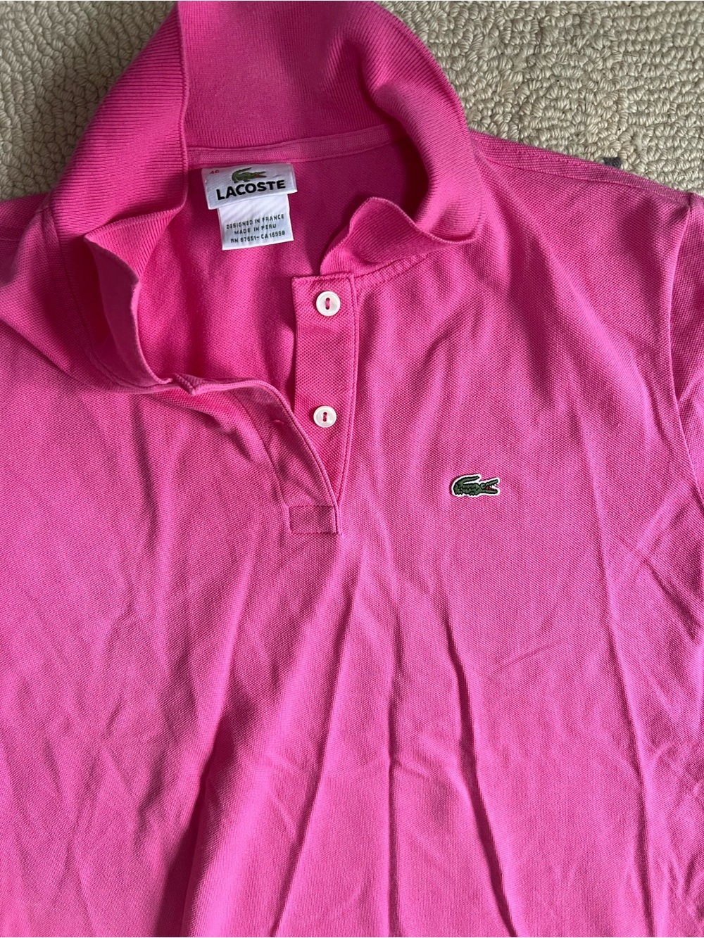Lacoste Kids Hot Pink Cotton Polo Shirt